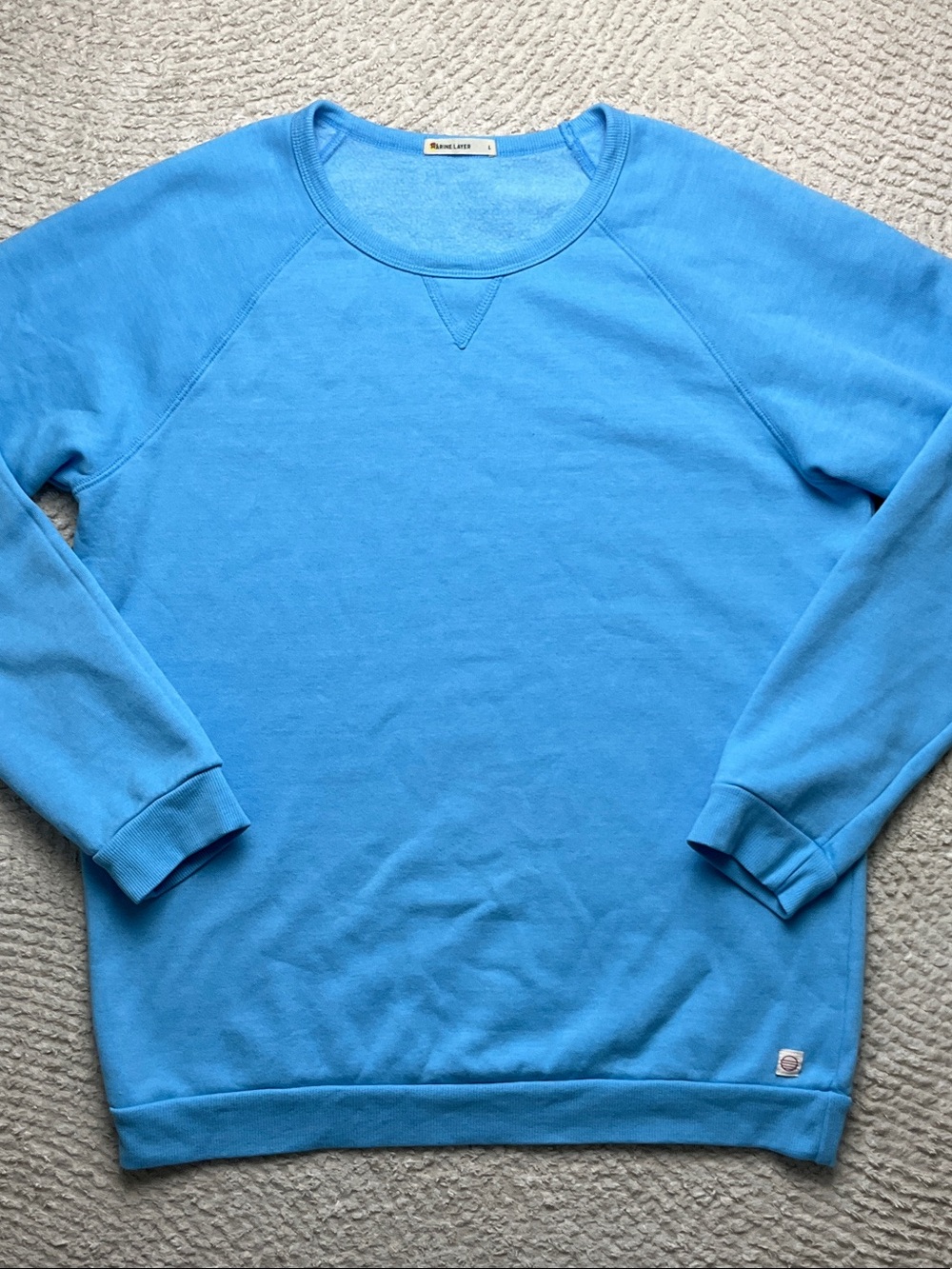 Marine Layer Men's Sherpa Crew Pullover Size Large *Bolt Embroidered